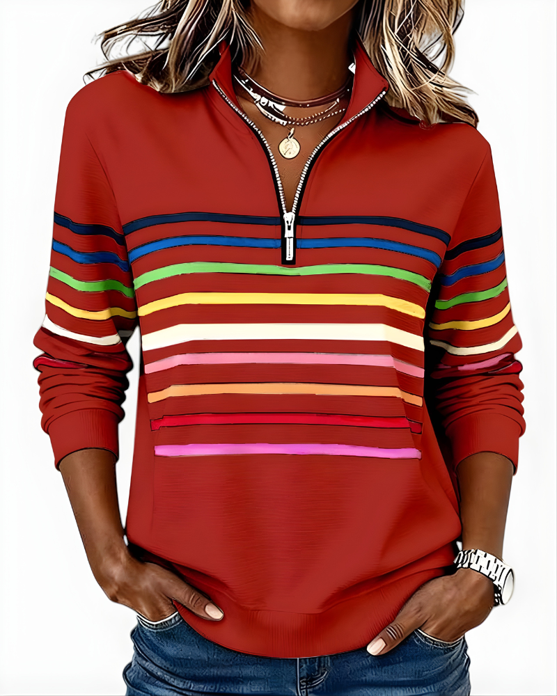 Raina™ Striped Zip Hoodie