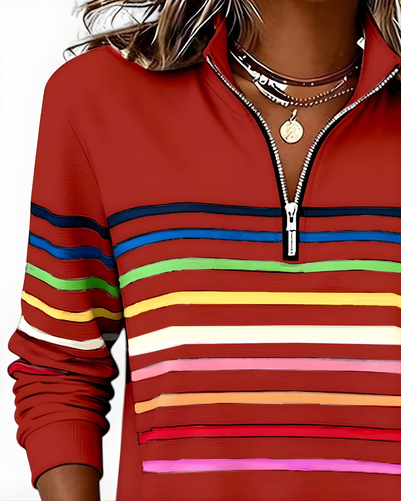 Raina™ Striped Zip Hoodie