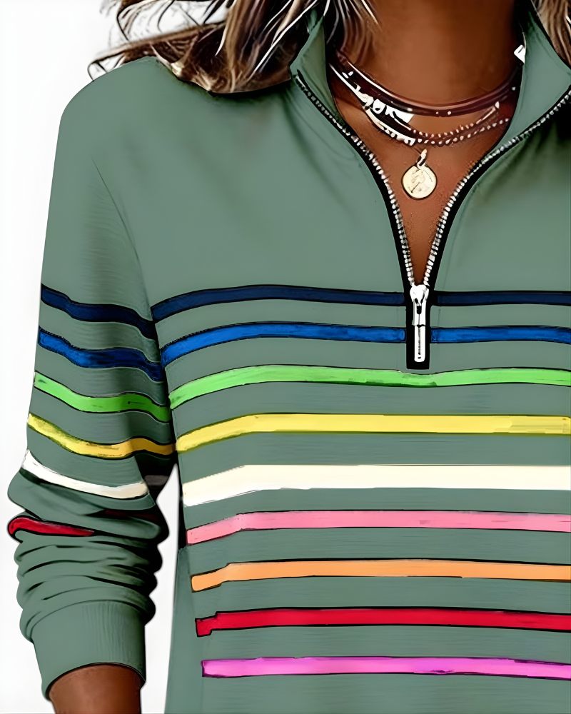 Raina™ Striped Zip Hoodie