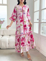 Leah™ | Floral Print Ruffle Dress