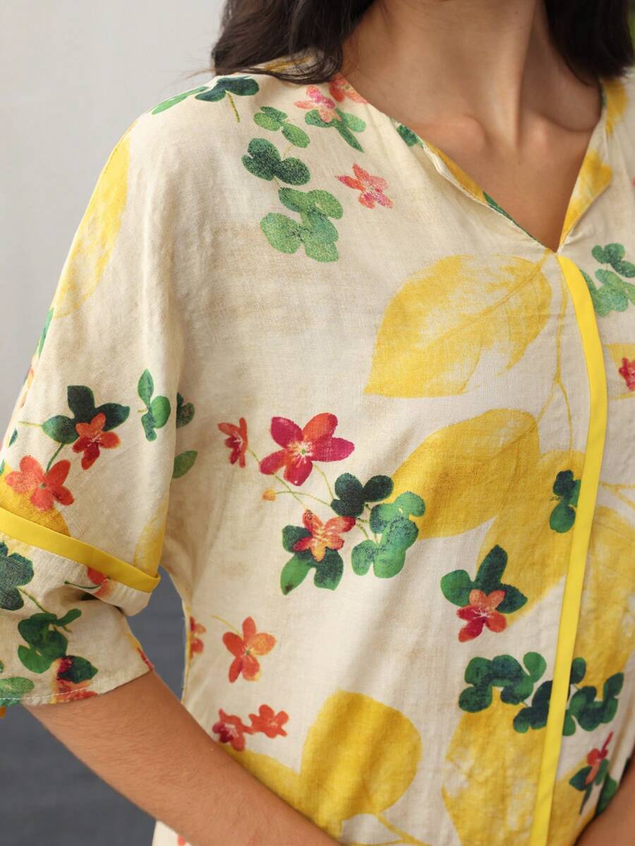 Leah™ | Floral Print Ruffle Dress