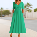 Monique™ | Short Sleeve Crossed Dress