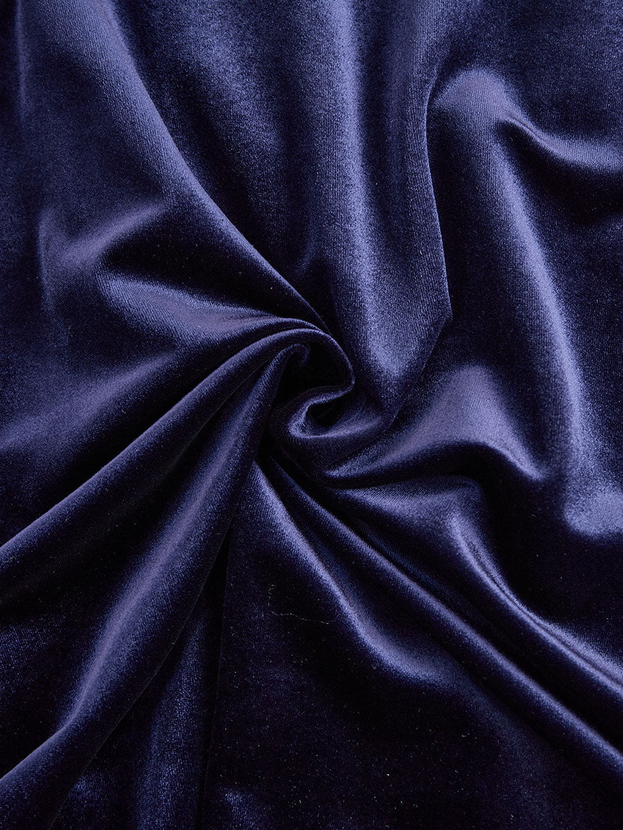 Liora™ | Navy Blue Midi Dress with Long Sleeves