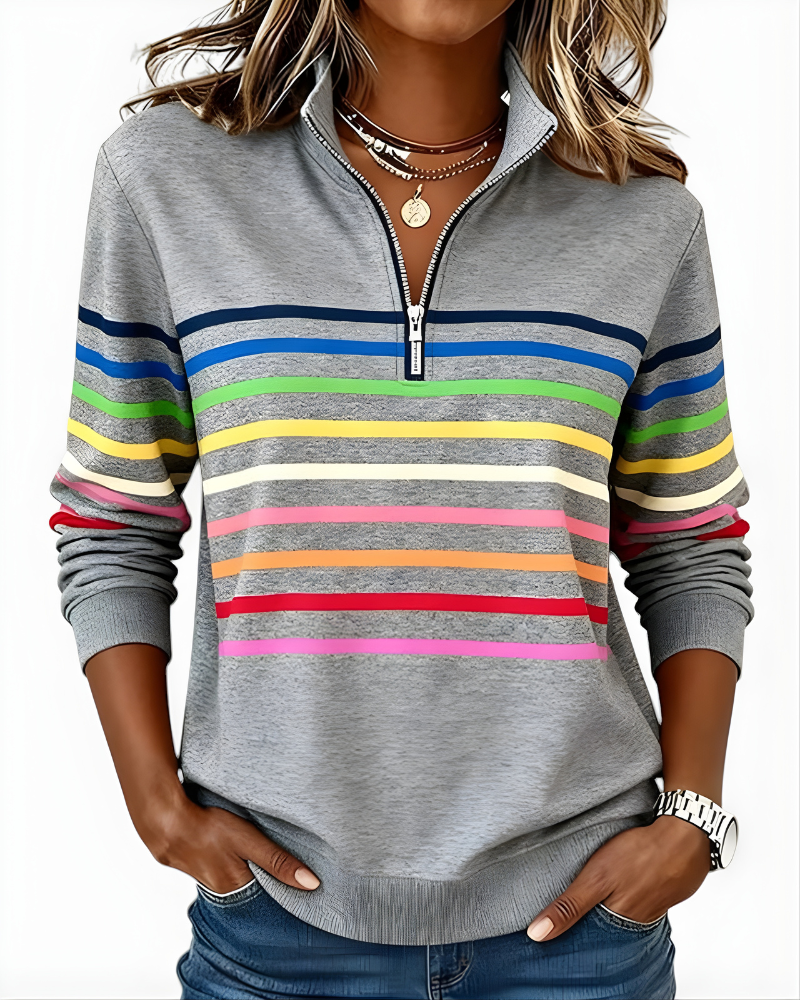 Raina™ Striped Zip Hoodie