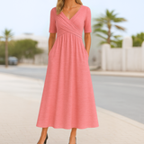 Monique™ | Short Sleeve Crossed Dress