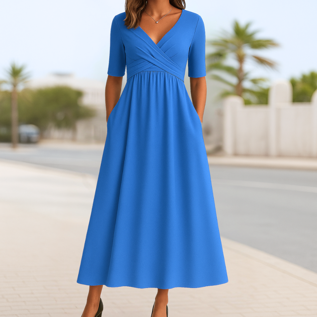 Monique™ | Short Sleeve Crossed Dress