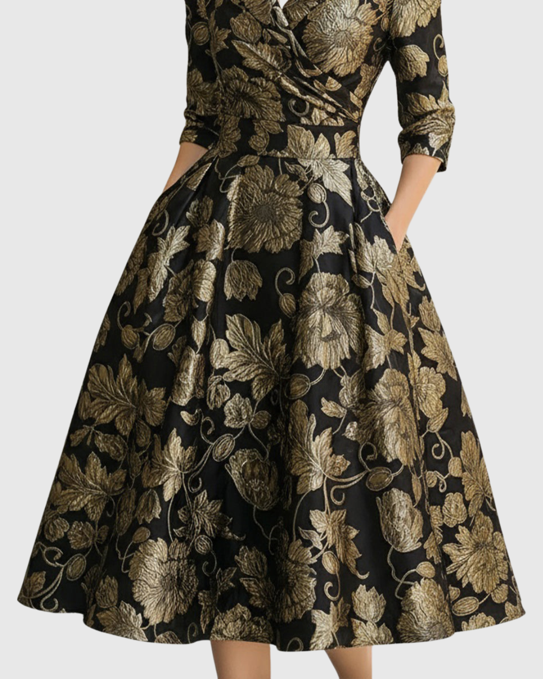 Riley™ | Floral Embroidered Midi Dress