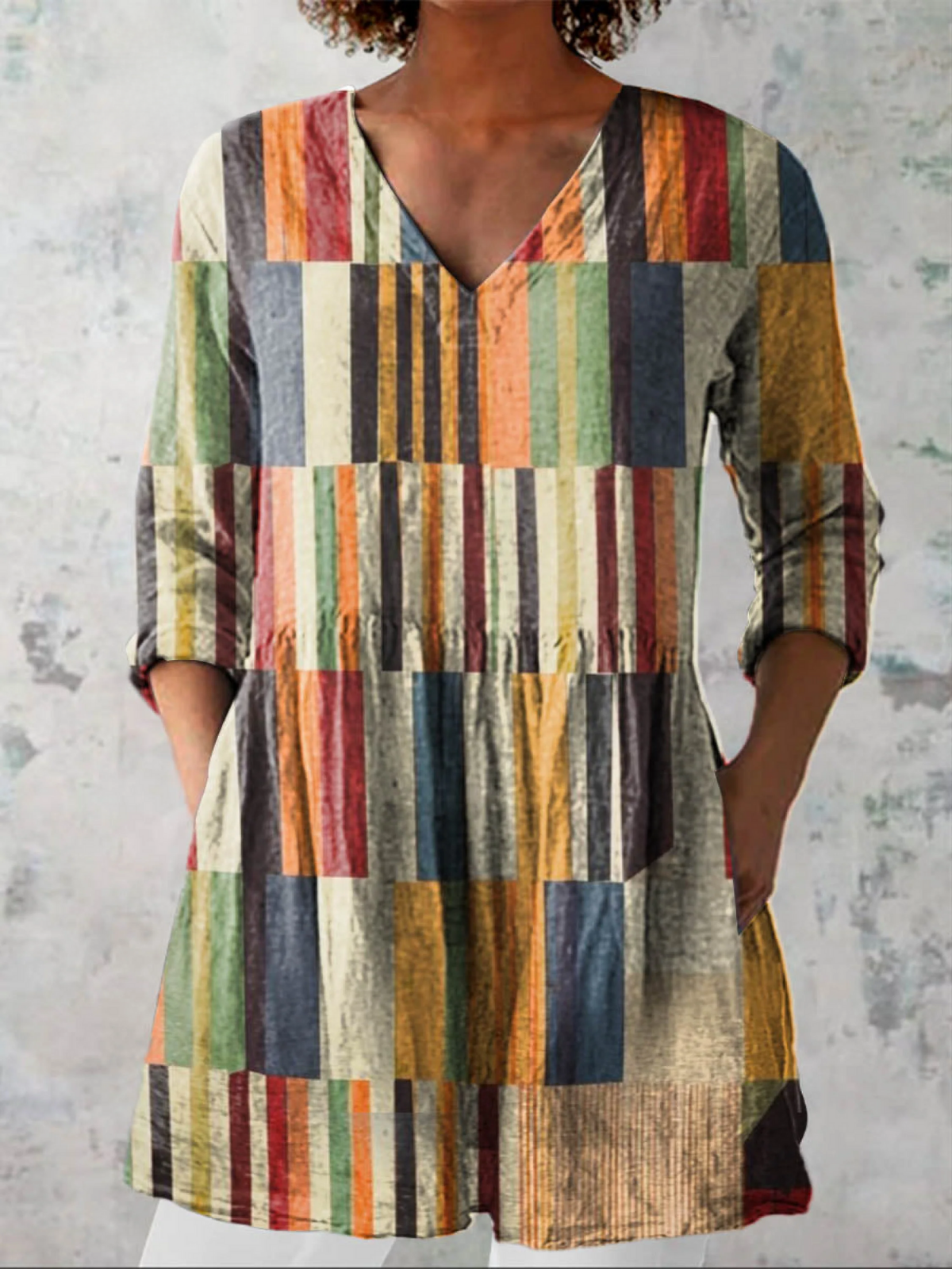 Farrah | Long V-neck Blouse