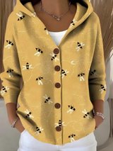 Gillian™ Cozy Long Cardigan with Artistic Design