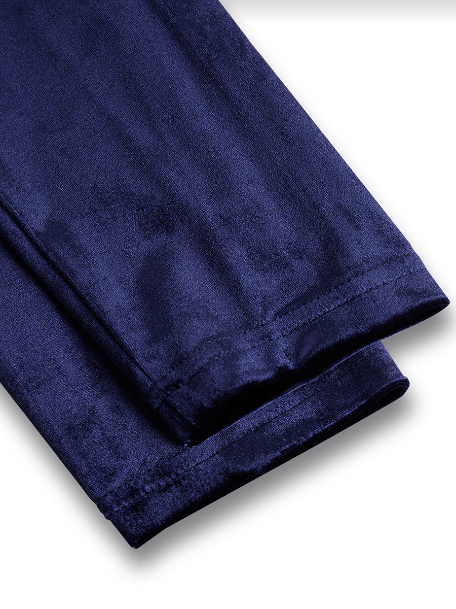 Liora™ | Navy Blue Midi Dress with Long Sleeves