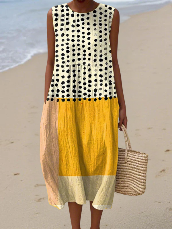 Leah™ Polka Colourblock Midi Dress