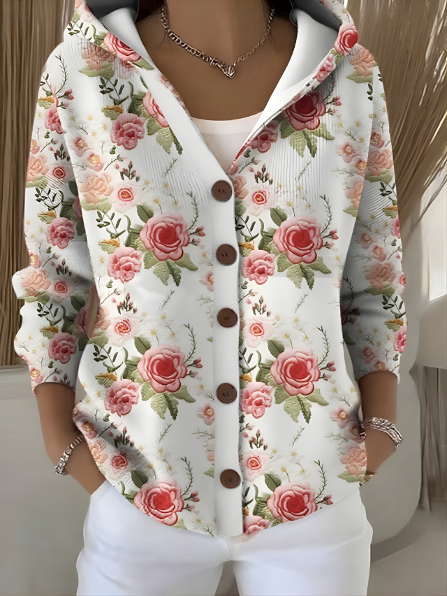 Gillian™ Cozy Long Cardigan with Artistic Design