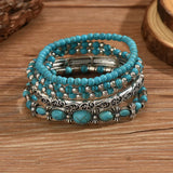 Turquoise Bohemian Beaded Bracelet Set
