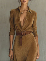 Aurelia | Suede Dress with Belt