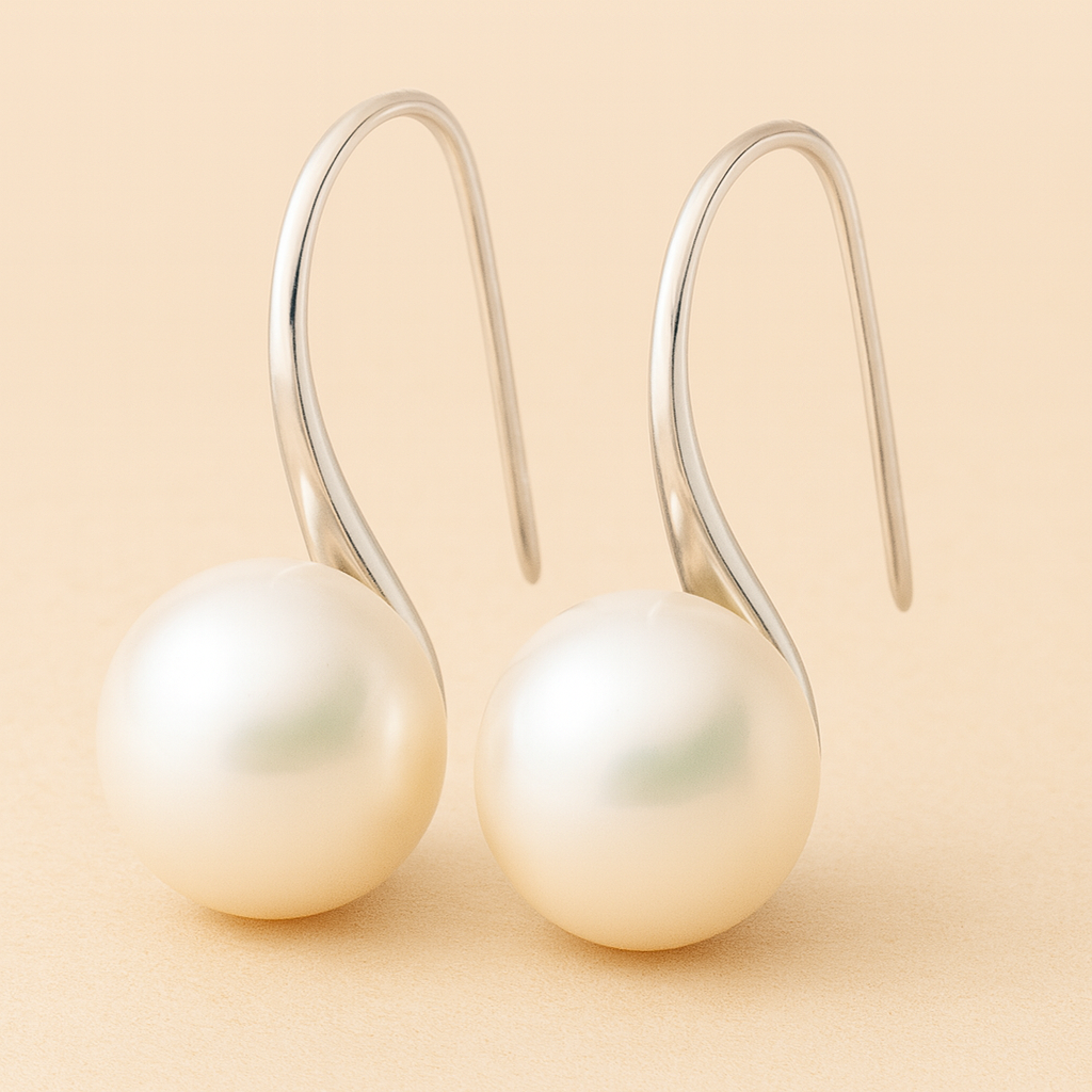 Elegant drop earrings with pearls